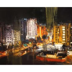 Khalid Khan-Kaay, 45 x 55 Inch, Acrylic on Canvas, Figurative Painting, AC-KHKN-071